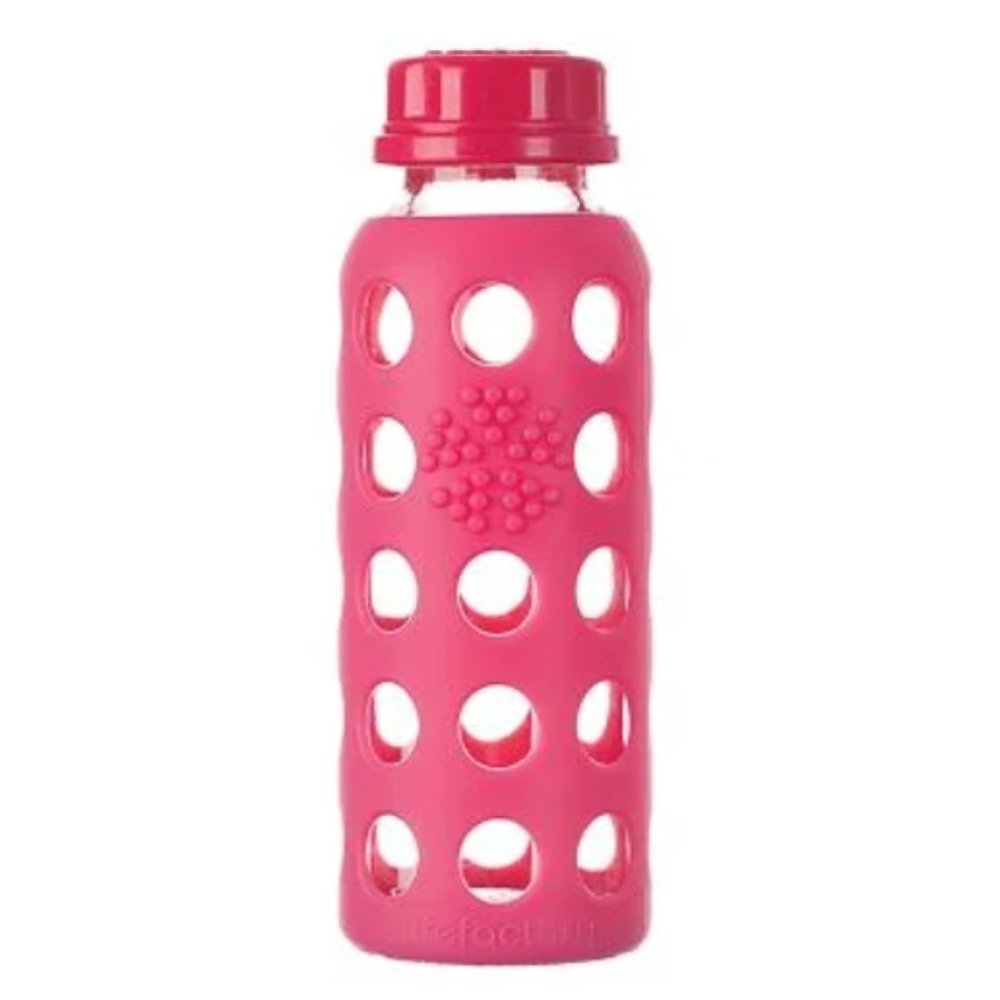 Raspberry (Pink) Lifefactory 9oz Glass Baby Bottle